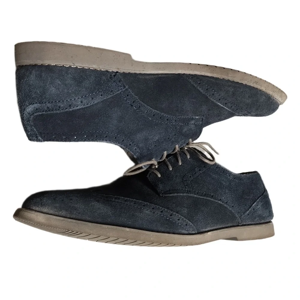 Calvin Klein Faxon Wingtip Oxford Shoes Mens Size 13M Blue Cuban Heel Lace Up